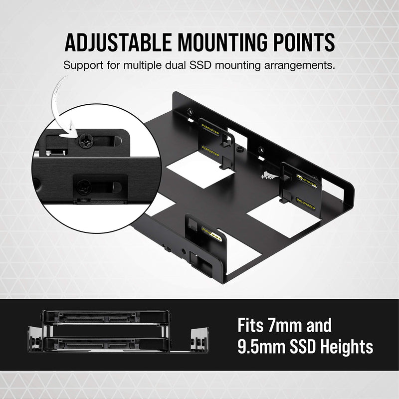 Corsair Dual SSD Mounting Bracket 3.5" CSSD-BRKT2, Black