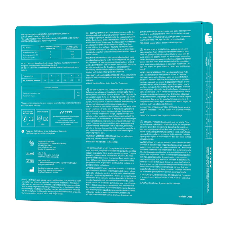 EUROPAPA 100x nitrile gloves box disposable gloves, disposable gloves, examination gloves, nitrile gloves, powder-free, latex-free, non-sterile, latex-free, disposable gloves (M, black) M
