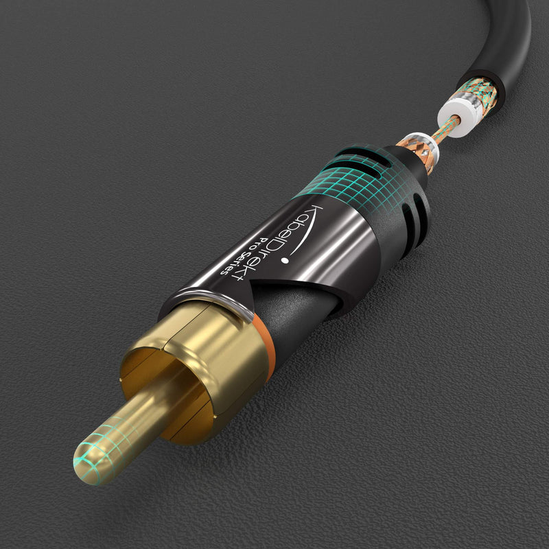 KabelDirekt – RCA Subwoofer Cable & Cord – 15 feet Long (1 RCA Male to 1 RCA Male, Audio Video Cable, Digital & Analog, Double Shielded – Supports subwoofers, AV receivers, Hi-Fi, Black)