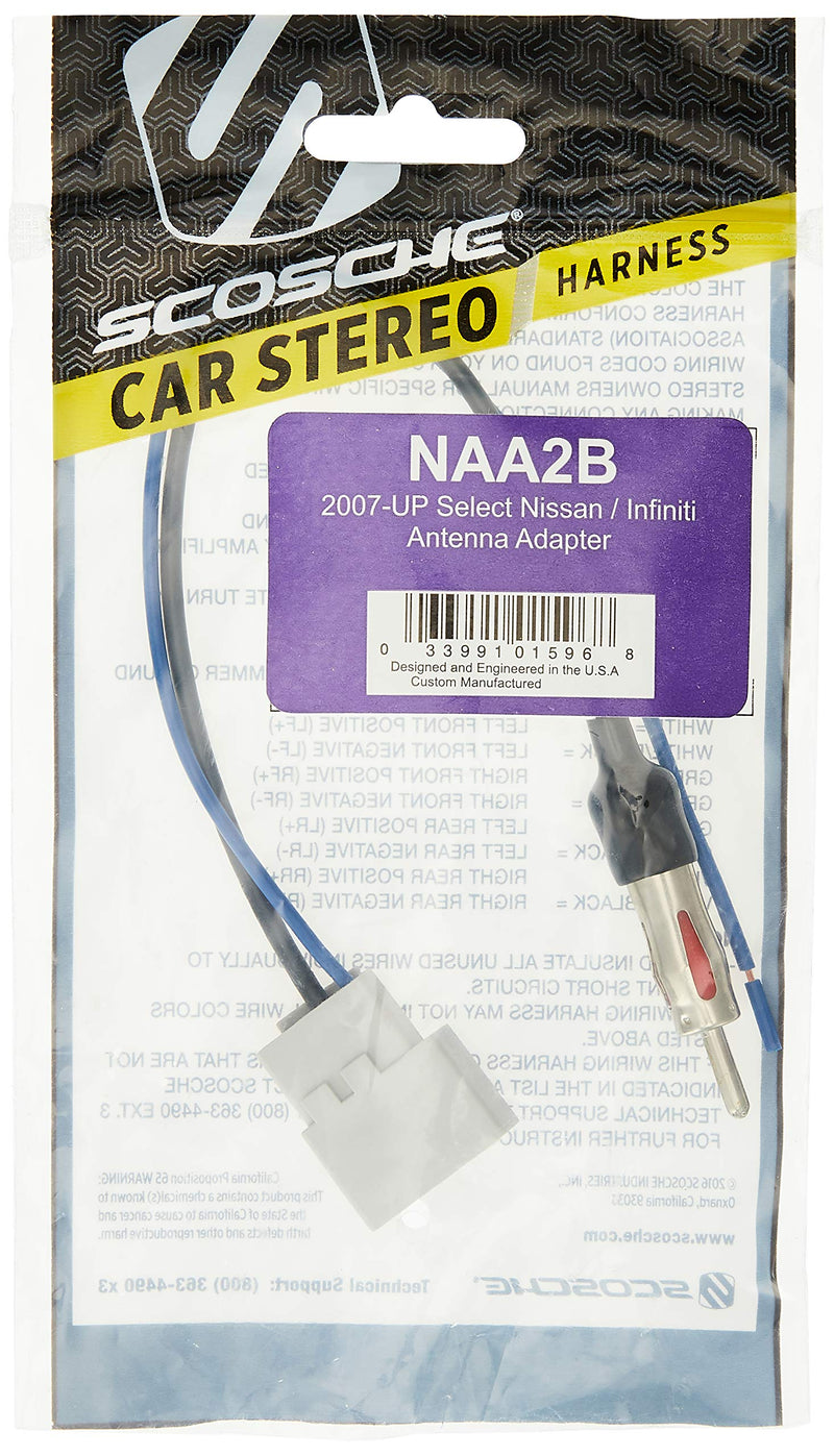 Scosche NAA2B Compatible with Select 2007-19 Nissan/Infiniti Diversity Antenna Adapter 2007-Up Nissan/Infiniti Diversity Adapter