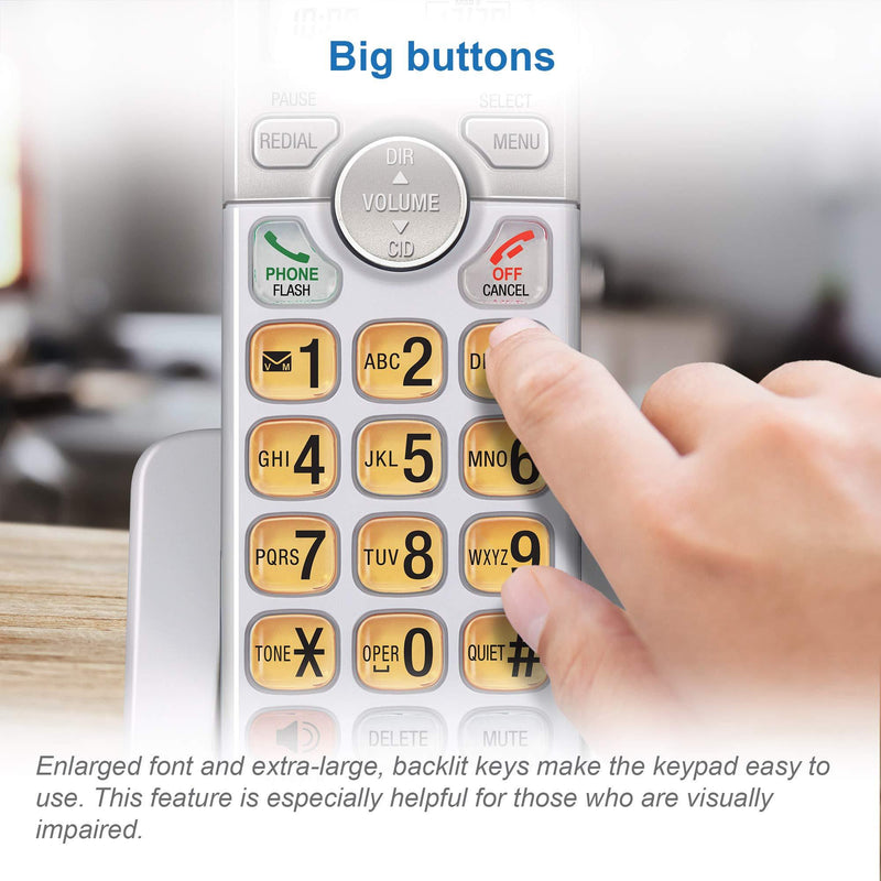 AT&T EL51103 DECT 6.0 Phone with Caller ID/Call Waiting, 1 Cordless Handset, Silver 1 Handset