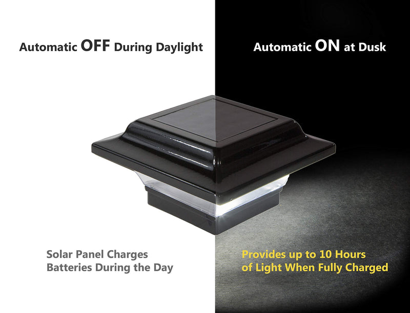 Classy Caps SL082B 2.5X2.5 Black Aluminum Imperial Solar Post Cap, 2.5" x 2.5"