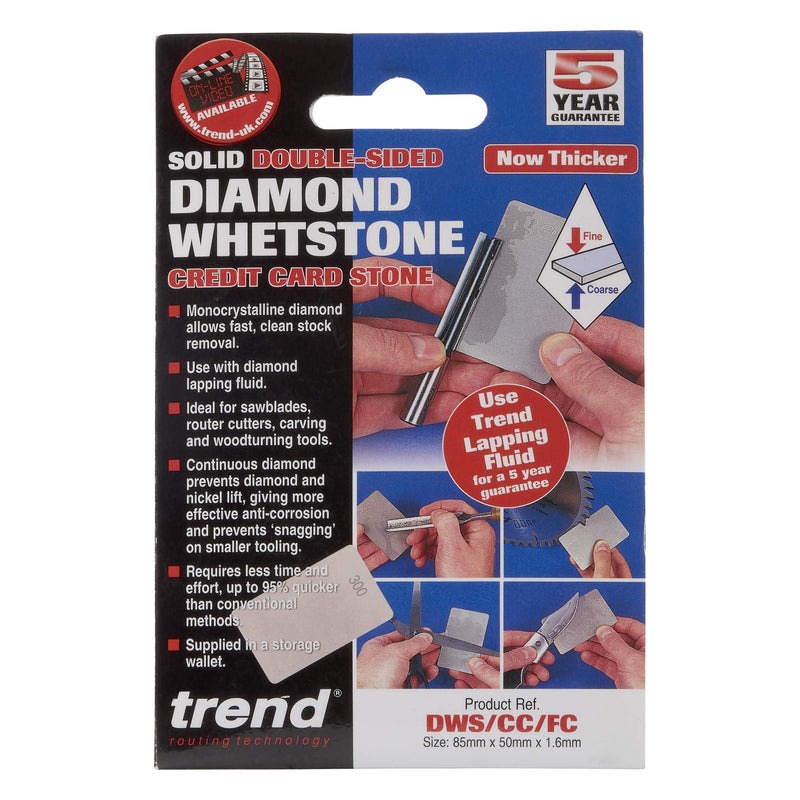 Trend DWS/CC/FC Fine/Coarse Double-Sided Diamond Credit Card Sharpening Stone (3-inch)