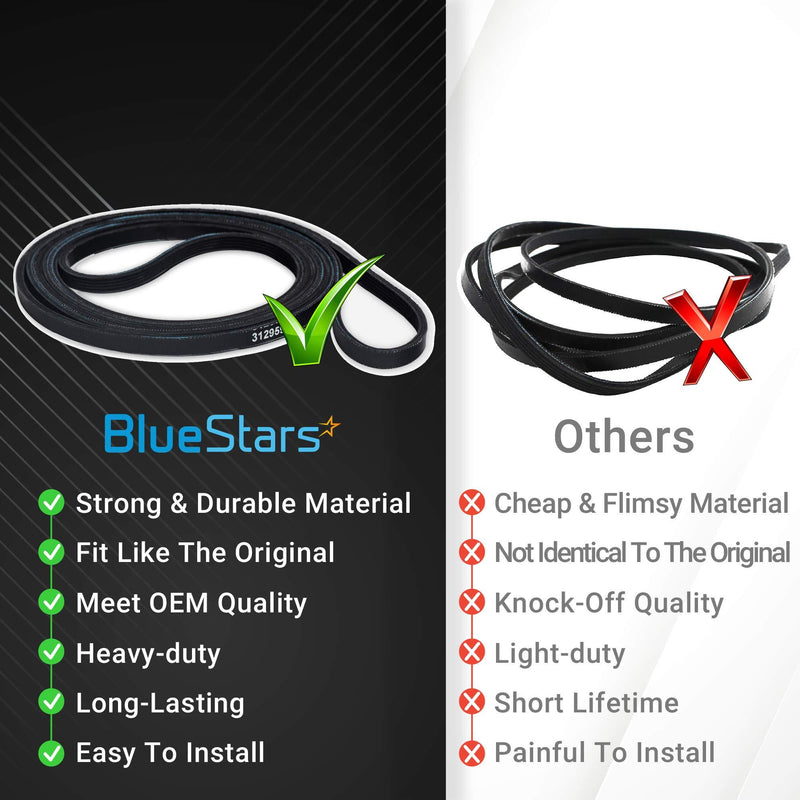 Ultra Durable 312959 (Y312959, WPY312959) Dryer Drum Belt Replacement Part by Blue Stars - Exact Fit for Whirlpool Maytag Jenn-Air International Dryers - Replaces 314774 WPY312959VP PS11757542