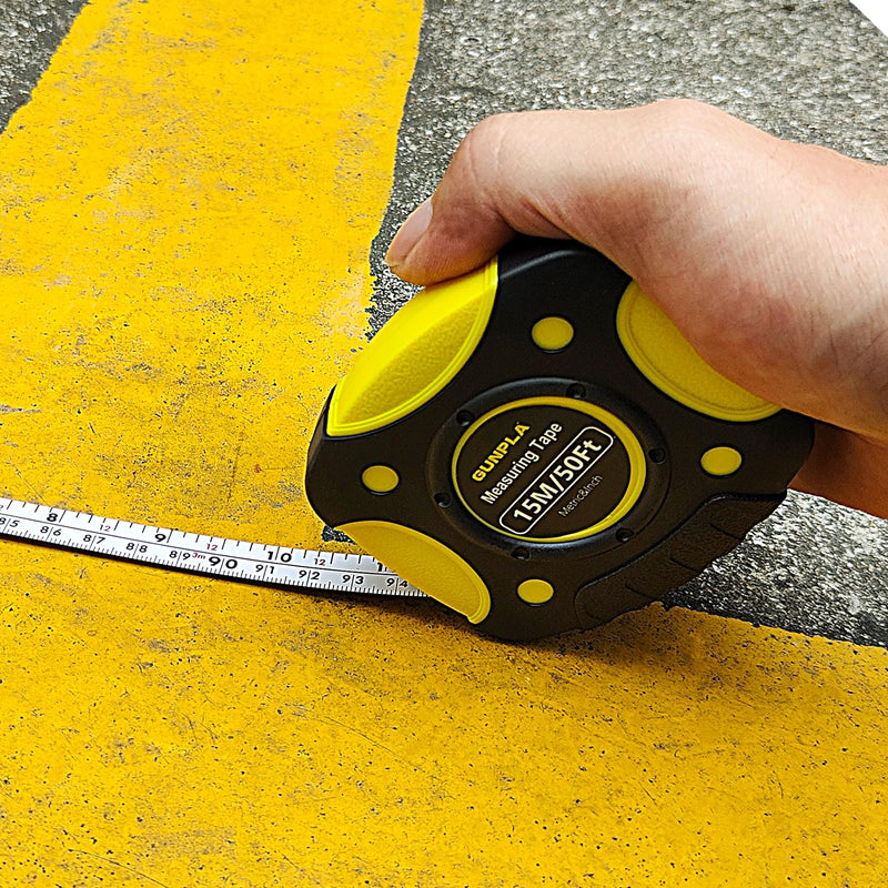 Gunpla Tape Measure Tylon 15M/50Ft, Metric, ABS Plastic Housing, Extra Strong Curved Steel Tape Measure, Tape Measure with Stop Button and Locking Function