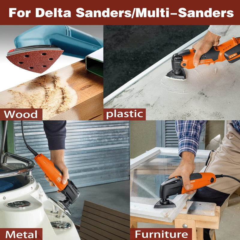 STEBRUAM delta sander sandpaper triangle sander, pack of 65 delta sandpaper Velcro sandpaper 120 grits for sanding triangles 93x93x93mm Triangle sandpaper 120 grits