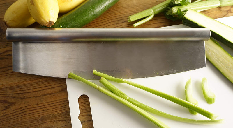 RSVP International Endurance Rocker Style Stainless Steel Pizza Cutter, 14" | Sharp & Versatile Cutter | Chop & Slice Cakes & Pizzas with Ease | Dishwasher Safe
