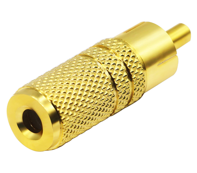 zdyCGTime Gold Plated RCA to 3.5MM Audio Adapter Metal Jack 3.5mm (1/8 Inch) Female to RCA Male Audio Plug Adaptor Connector for 3.5MM Headphone Adapter Cableï¼ˆGold /2 Pack F/Mï¼‰ 2 Pack F/M