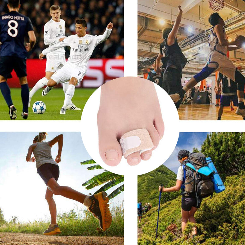 6 Pcs Broken Toe Separator Wrap Hammer Toe, Toe Straightener, Cushioned Bandages Toe Splint Wraps Separator for Broken Injured Finger Hammer Toe