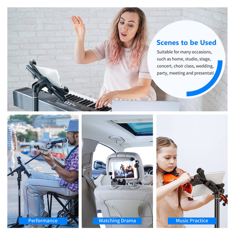 Neewer 6-11 inches Adjustable Music Mic Microphone Stand Tablet Mount with 360 Degree Swivel Holder for Apple iPad Pro Air Mini Google Nexus Samsung Galaxy