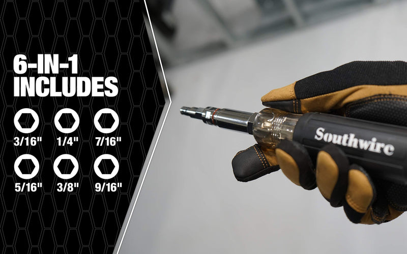 Southwire Tools & Equipment 65028701 Southwire ND6N1HD 6-in-1 Heavy Duty Nut Driver 6-in-1 Nut Driver