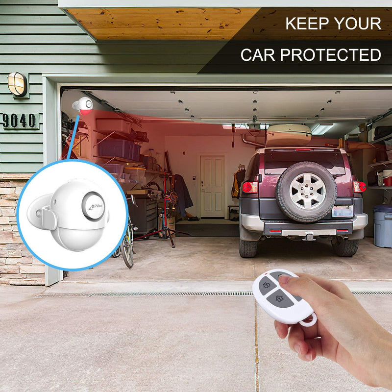 CPVAN Motion Sensor Alarm, Wireless Infrared Home Security System, PIR Motion Detector Alert (125dB, 328ft, Battery Operated) with Remote Control(Key Fob). Model: CP2 CP2 Motion Detector