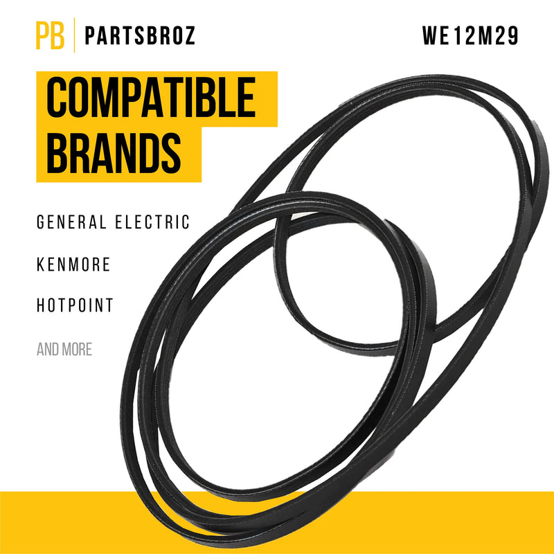 WE12M29 Drive Belt by PartsBroz - Compatible with GE Dryers - Replaces AP4324040, WE12X21574, 1381519, 559C197P001, 559C197P003, PS1766009, WE120122