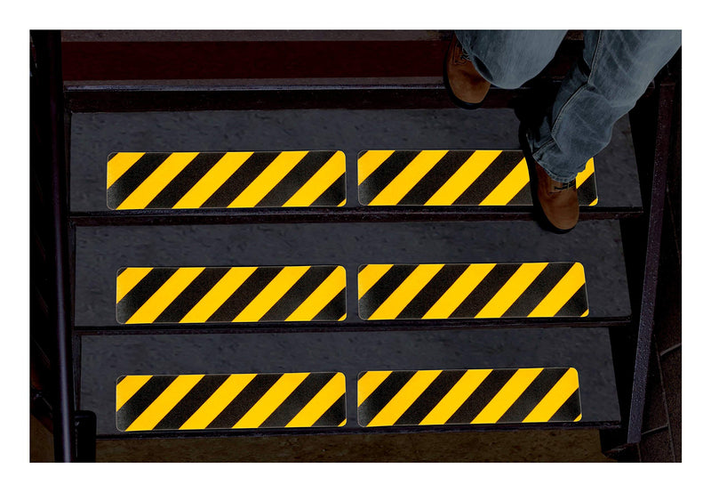 3M Safety-Walk Slip Resistant Caution Tread, Black/Yellow, 613BY-T6X24, 6" x 24