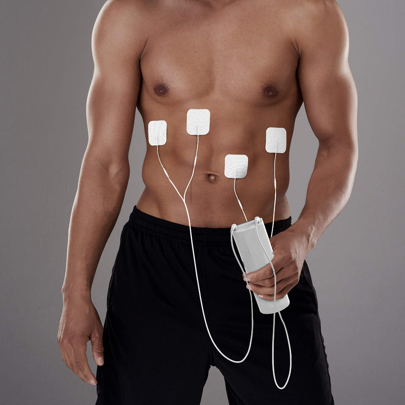 Pure Enrichment PurePulse TENS Electronic Pulse Stimulator Featuring Comprehensive LCD Screen, 6 Programs, 3 Massage Settings, and 2 Channels - Includes 4 AAA Batteries + 4 Reusable Electrode Pads