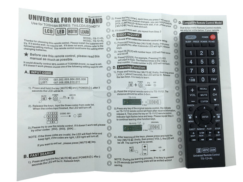 New Remote Control fit for Toshiba ct90325 CT-90325 LCD LED HDTV Learn TV Remote