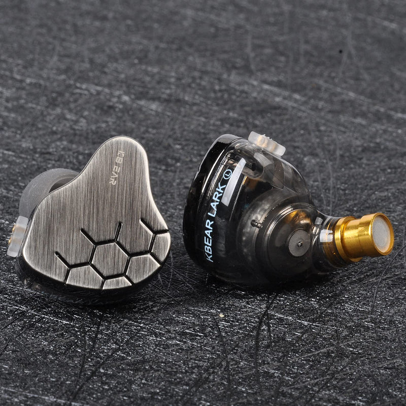 KBEAR Lark in Ear Headphone 1BA 1DD, KINBOOFI Musician HiFi IEM in Ear Monitor with 2 pin Cable for Musician Church (Lark Gray, No Mic)… No Microphone Grey