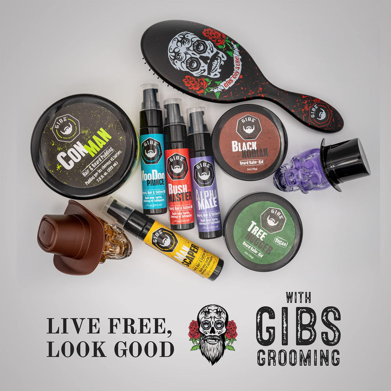 GIBS Grooming Bush Master Beard, Hair & Tattoo Oil- All-Natural with Nutmeg, Leather, Vanilla & Musk Scent- Softens & Strengthens Beard Growth, Moisturizes Skin, 1 Oz. 1 Ounce (Pack of 1) Nutmeg, Leather, Vanilla and Musk