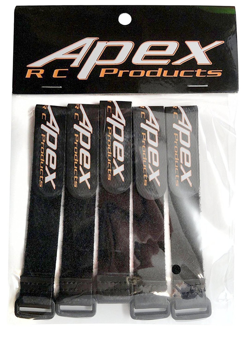 Apex RC Products 5 Pack 20mm x 200mm HD Non-Slip Battery Straps 3030A