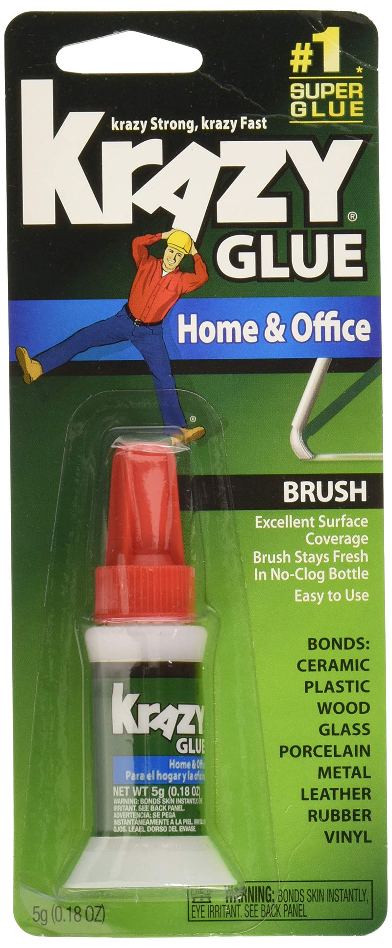 Krazy Glue Home and Office Brush-On Glue, 0.18 oz (Pack of 6) 1