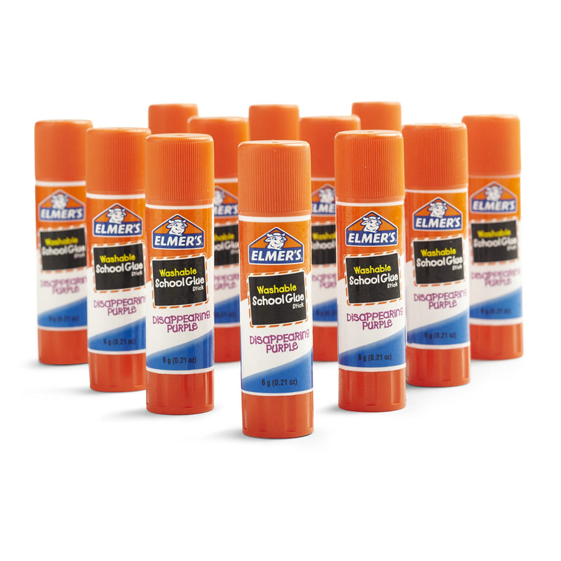 Elmer's Glue Stick (E579), Disappearing Purple, 12 Sticks 12 Count