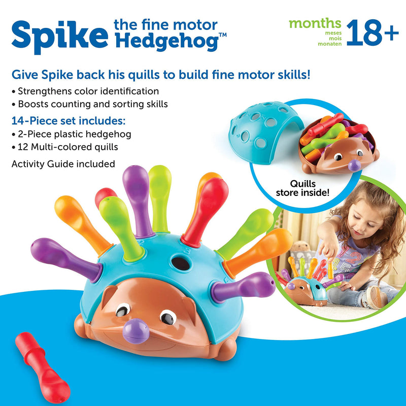 Learning Resources Spike The Fine Motor Hedgehog, Sensory, Fine Motor Toy, Toys for Toddlers, Ages 18 months+
