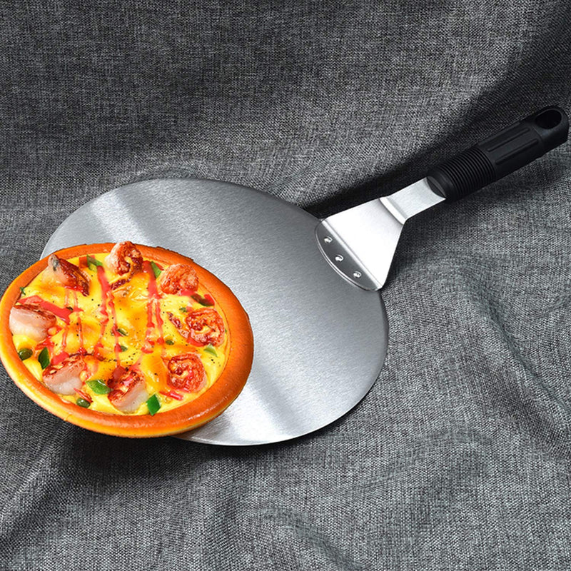 Pizza Lifter, KSENDALO 10" Pizza Peel, Stainless Pizza Spatula, Pizza Pie Cake Server Tray for Baking Homemade Pizza, With ONE FREE Silicone Mini Mitt Stainless+Plastic