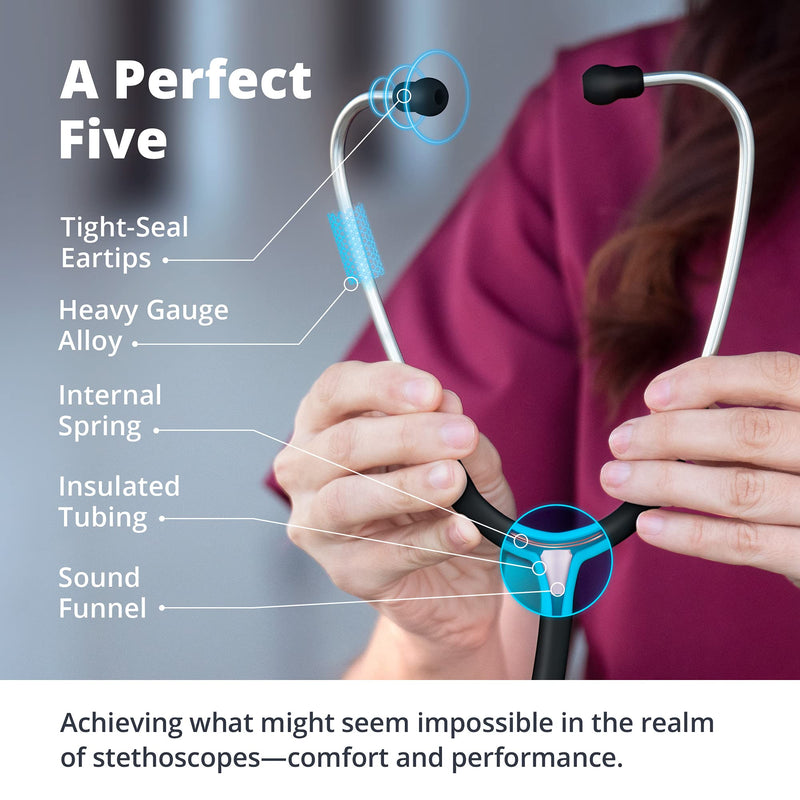 Greater Goods Premium Dual-Head Stethoscope - Affordable, Clinical Grade Option for Doctors, Nurses, Students, or in The First Aid Kit for Home (Black) Black