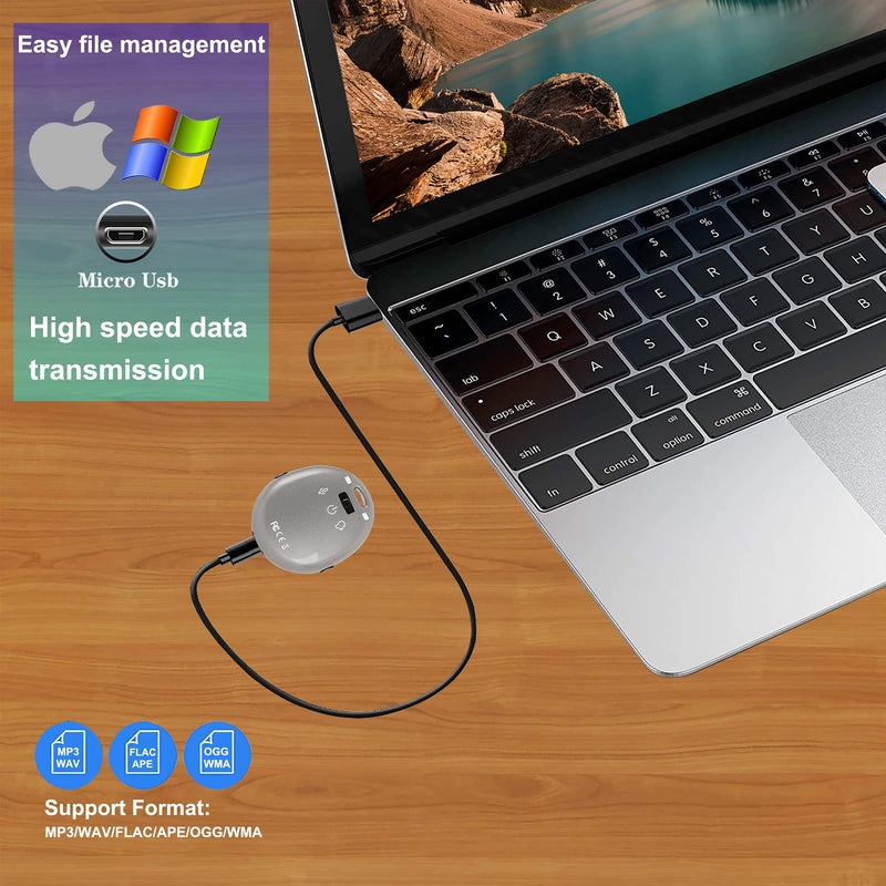 8GB Voice Recorder,Voice Activated Recording Device with MP3 Player for Lecures,Meeting,Interviews,USB Files Transfer & Charge