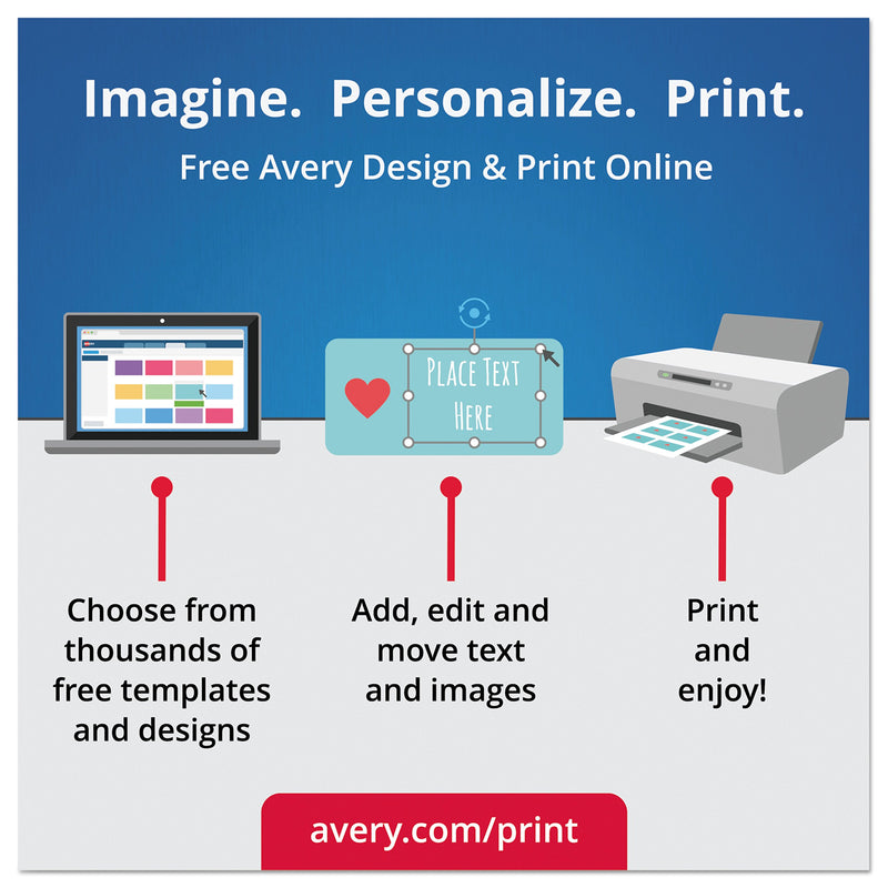 Avery Printable Blank Rectangle Labels, 2" x 3", Glossy Crystal Clear, 80 Customizable Labels (22822)