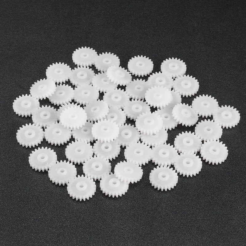 uxcell 50pcs Plastic Gears 22 Teeth Model 222A Reduction Gear Plastic Worm Gears for RC Car Robot Motor