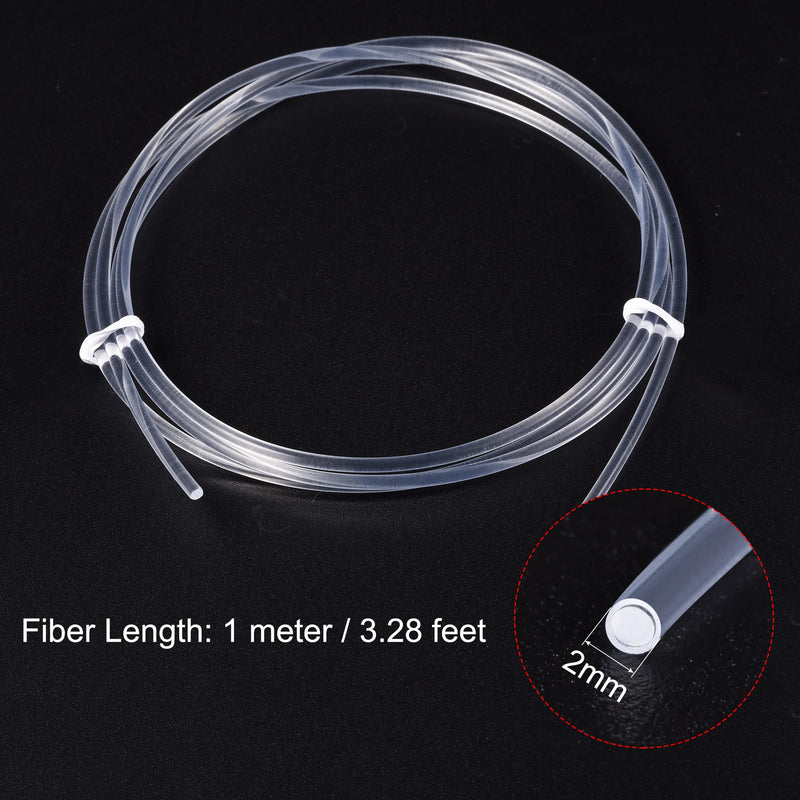 sourcing map PMMA side glow fiber optic cable 2mm 1M for LED light guides in the home, hotel