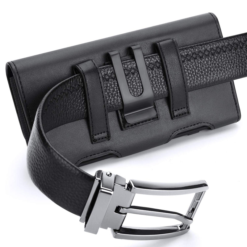 BECPLT Holster for Galaxy Z Fold 4 Leather Pouch Belt Case with Belt Clip Cell Phone Belt Holder Case Cover for Samsung Galaxy Fold 4 5G Galaxy Z Fold3 5G Galaxy Z Fold2 5G - Black