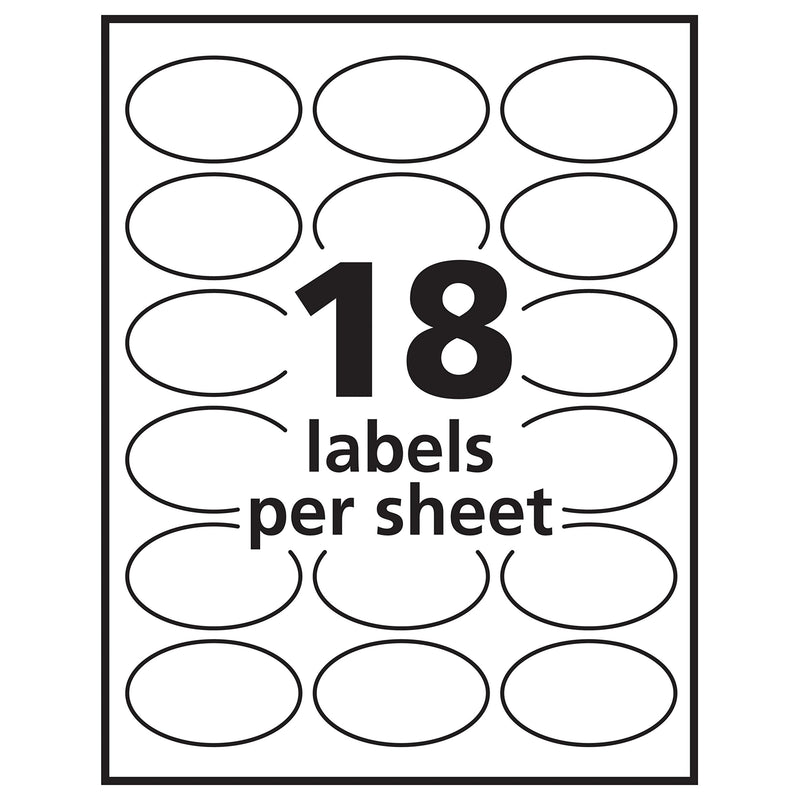 Avery Printable Blank Oval Labels, 1.5" x 2.5", Glossy Crystal Clear, 180 Customizable Labels (22854)