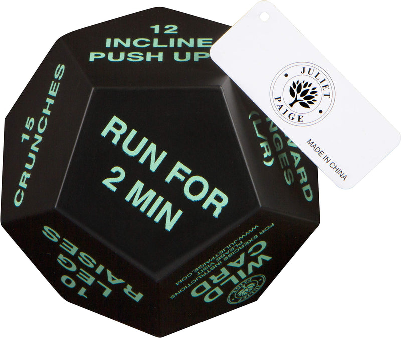 Juliet Paige Exercise Dice for Home Fitness, Workouts, WOD, Cardio, HIIT, and Sports Green, White, and Red