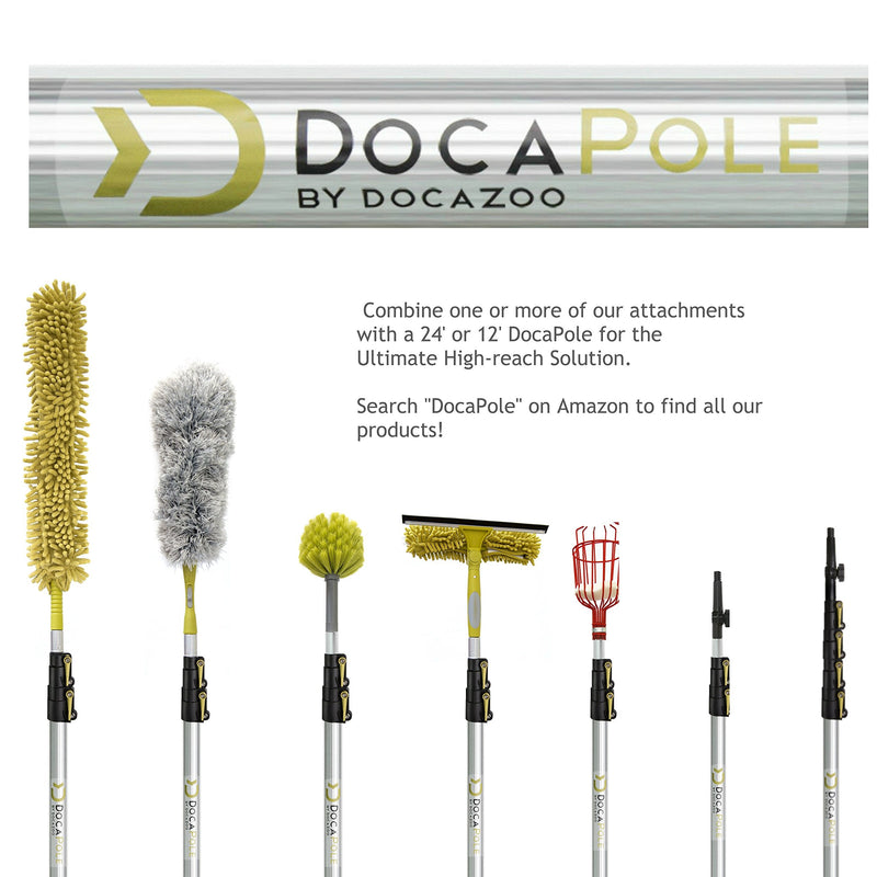 DocaPole Hard Bristle Deck Brush and Bi-Level Scrub Brush Extension Pole Attachment (11â€) | Long Handle Scrub Brush and Deck Brush for Deck, House Siding, Brick, Concrete and more (Pole Not Included)