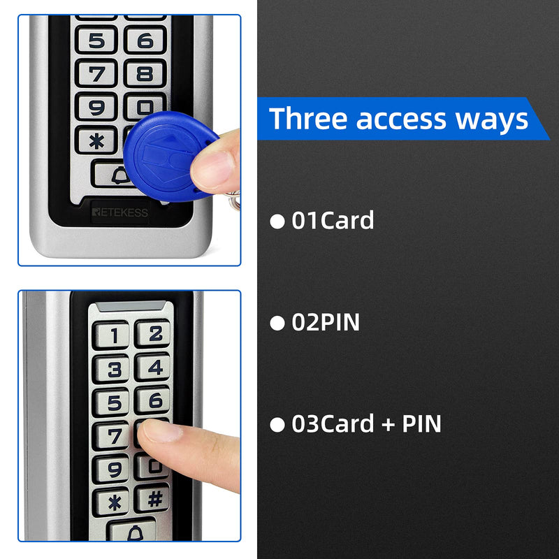 Retekess T-AC03 Security Access Control Keypad,RFID Keypad,Door Access Control,Stand-Alone Keypad,2000 Users,Wiegand 26-bit,Support Proximity RFID Card