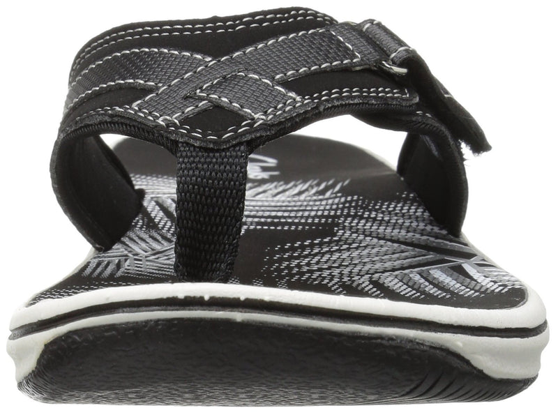 Clarks Womens Breeze Sea Flip Flops Comfort Summer Sandals 5 Black Synthetic