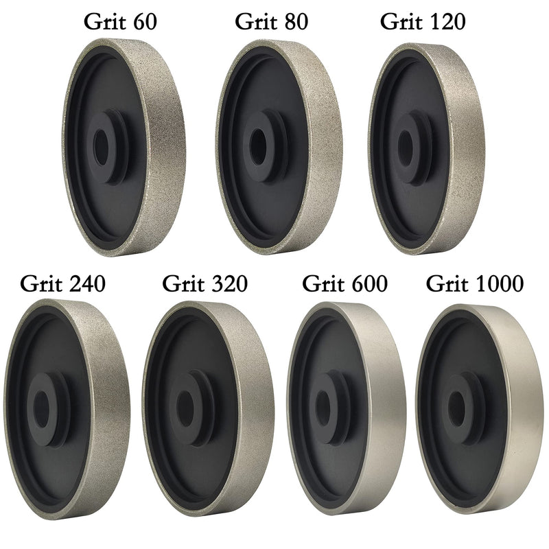CAQUXIL Diamond Lapidary Jewelry Grinding Wheel 6 Inch with 1 Inch Arbor Hole, Diamond Grinding Wheel for Gem, Marble, Granite, Glass, Ceramics, Cemented Carbide, 320 Grit Grit 320