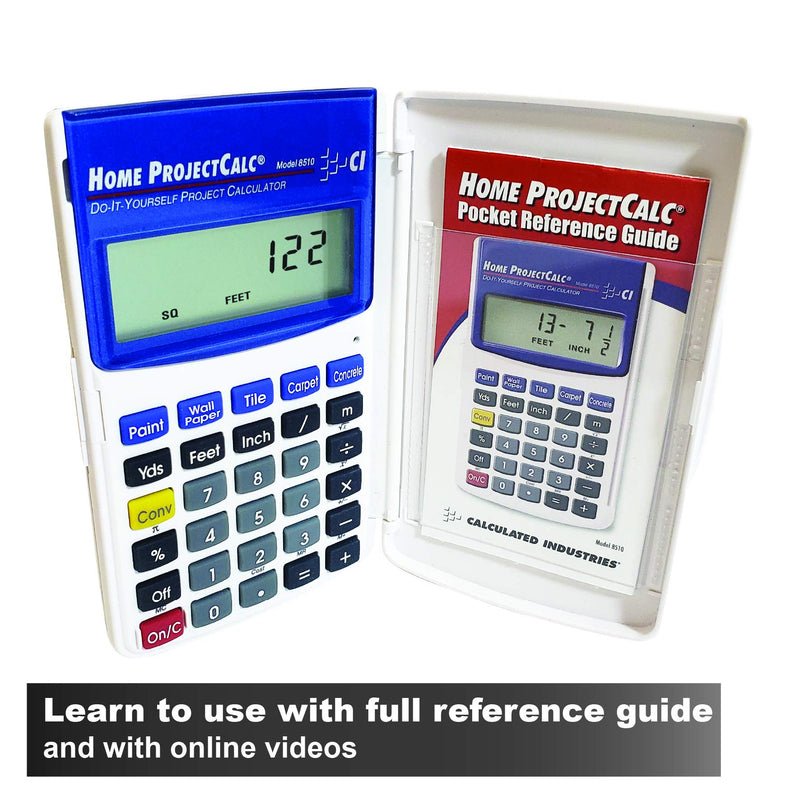 Calculated Industries 8510 Home ProjectCalc Do-It-Yourselfers Feet-Inch-Fraction Project Calculator | Dedicated Keys for Estimating Material Quantities and Costs for Home Handymen and DIYs, White