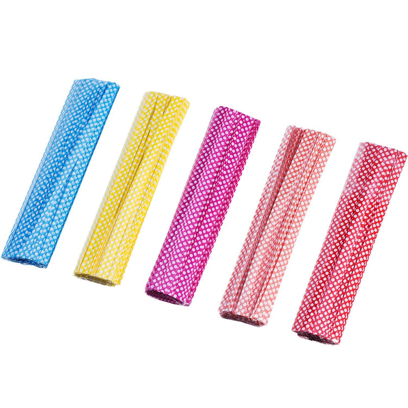 Mudder 500 Pieces Dot Twist Ties 4 Inches Bag Ties for Cellophane Party Bag