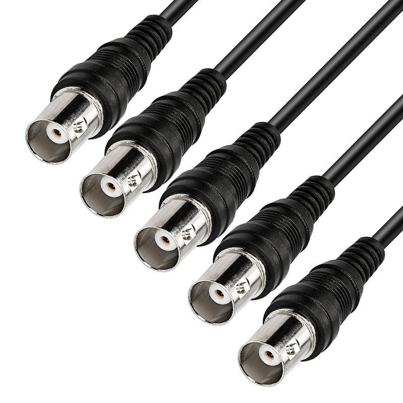 MEIRIYFA BNC Video Cable Female with Tail Wire, BNC Connector Plug Tail Line, Monitor Cable, Quick Connect BNC Connector Camera Terminal Adpater, for Monitor Camera (5pcs BNC Female)