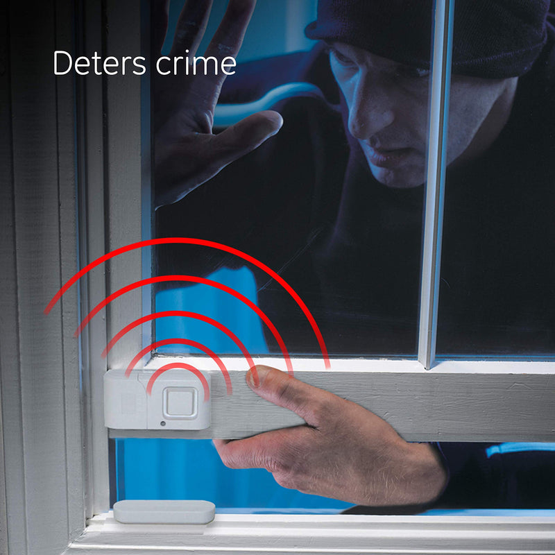 GE Personal Security Window and Door Alarm, 1 Pack, DIY Protection, Burglar Alert, Wireless, Magnetic Sensor, Off/Chime/Alarm, Easy Installation, Ideal for Home, Garage, Apartment and More, 56789