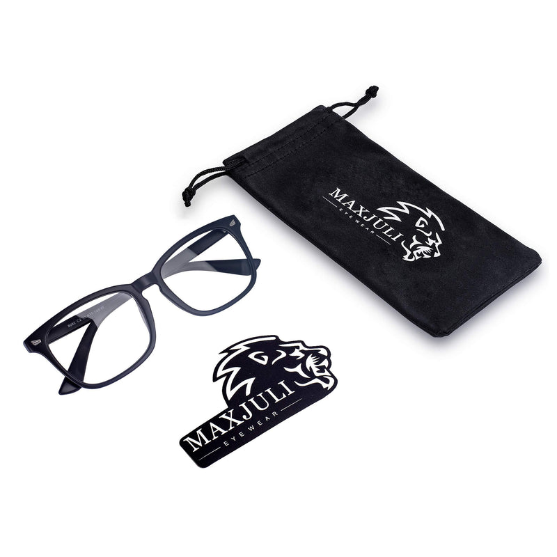 Maxjuli Blue Light Blocking Glasses,Computer Reading/Gaming/TV/Phones Glasses for Women Men( Matt Black )
