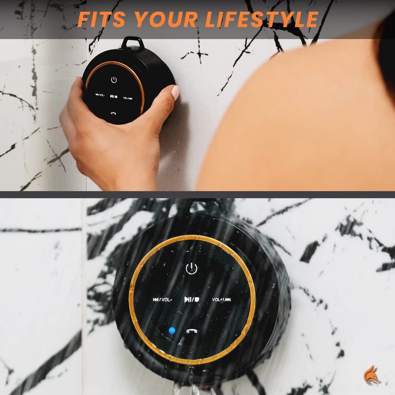 iFox iF012 Bluetooth Shower Speaker - Certified Waterproof - Wireless It Pairs Easily to All Your Bluetooth Devices - Phones, Tablets, Computer, Radio