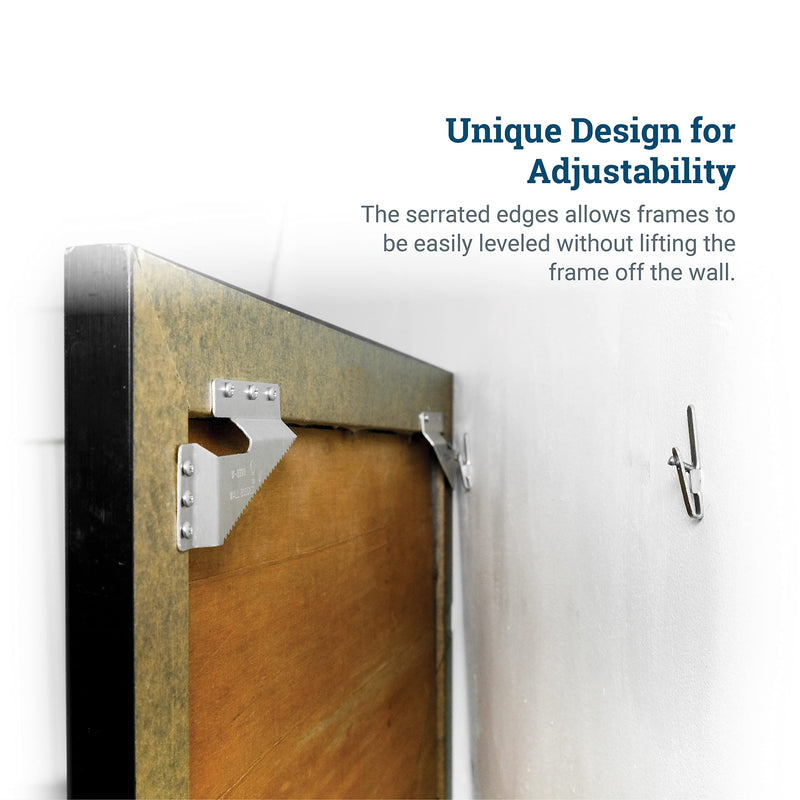 Wall Buddies Large Wall Hanger for Wood Picture Frames - Supports 60 lbs - 5 Pack - Includes Wall Hooks, Nails and Screws