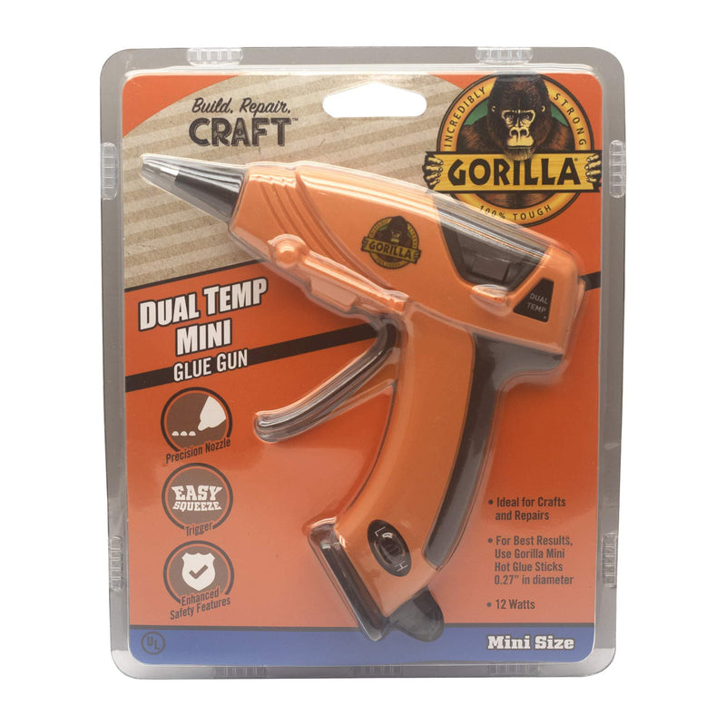 Gorilla Dual Temp Mini Hot Glue Gun Kit with 30 Hot Glue Sticks, (Pack of 1) 30 Sticks