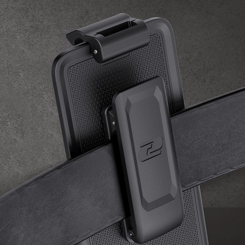 Encased MAG SlimShield Designed for iPhone 14 PRO Case with Belt Clip Holster - Compatible with MagSafe (Black) Black