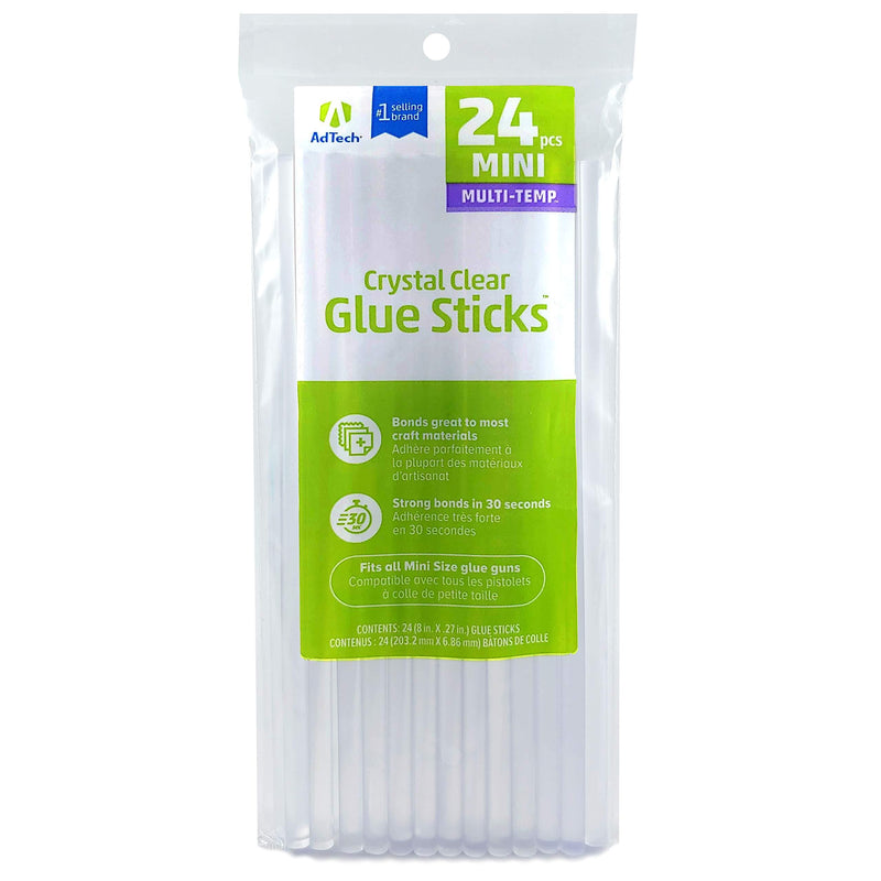 AdTech 8" Mini Hot Glue Stick-24pk, Part# W220-3824 24ct glue sticks