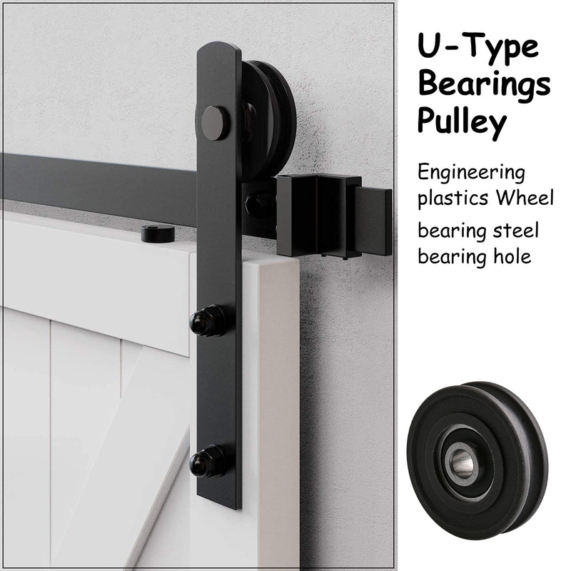 CNBTR U-Type Pulley Wheel with Steel Bearings 8mm Shaft Hole 45mm Diameter for Max-Load 167kg Pack of 4 8*45*11.5mm Black